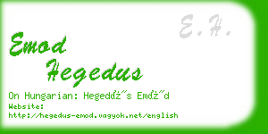 emod hegedus business card